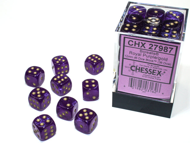 Chessex: 36D6 - Borealis Royal Purple/Gold