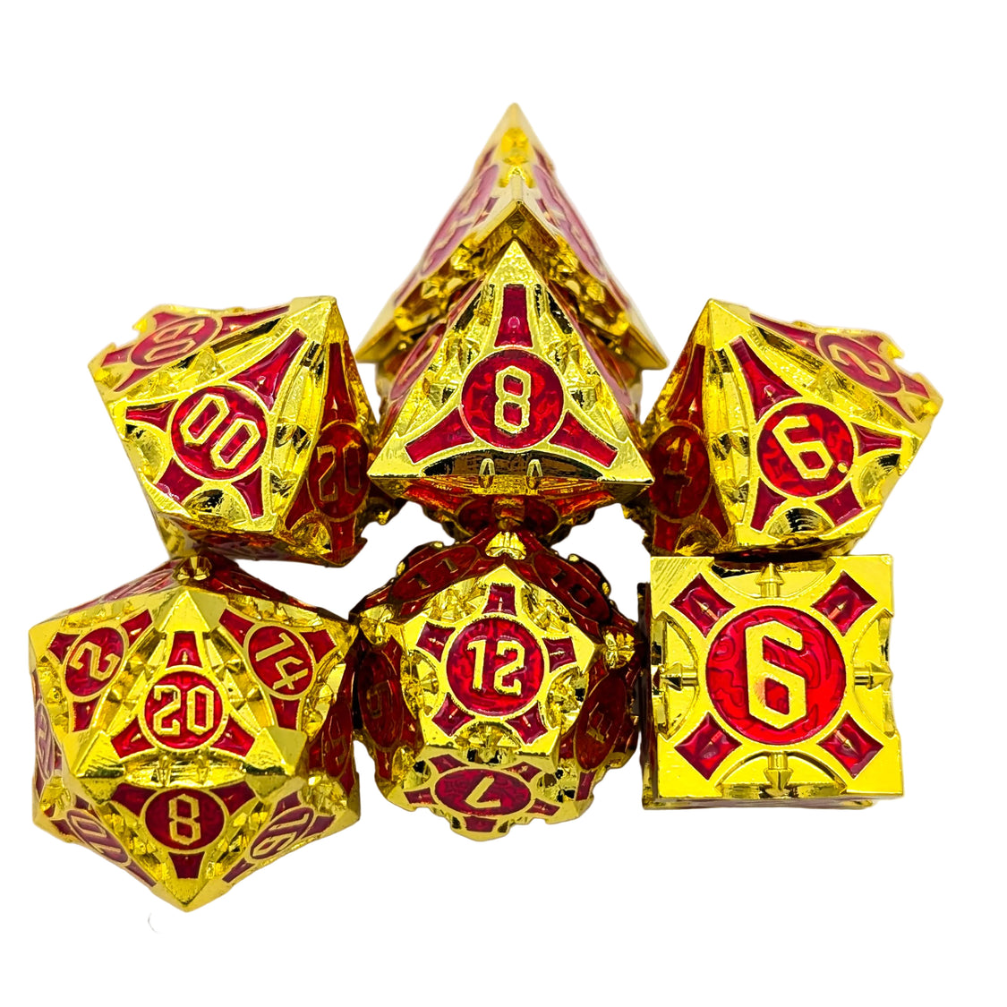 Mystery Dice Goblin: Metal Dice Set - Point Gold and Red