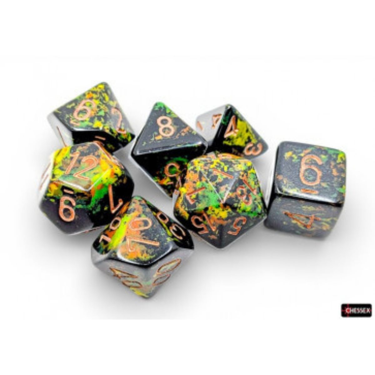 Chessex: 7 Dice Set - Brush Deep Forest