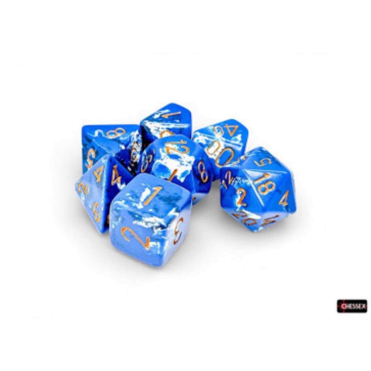 Chessex: 7 Dice Set - Brush Wavebrake
