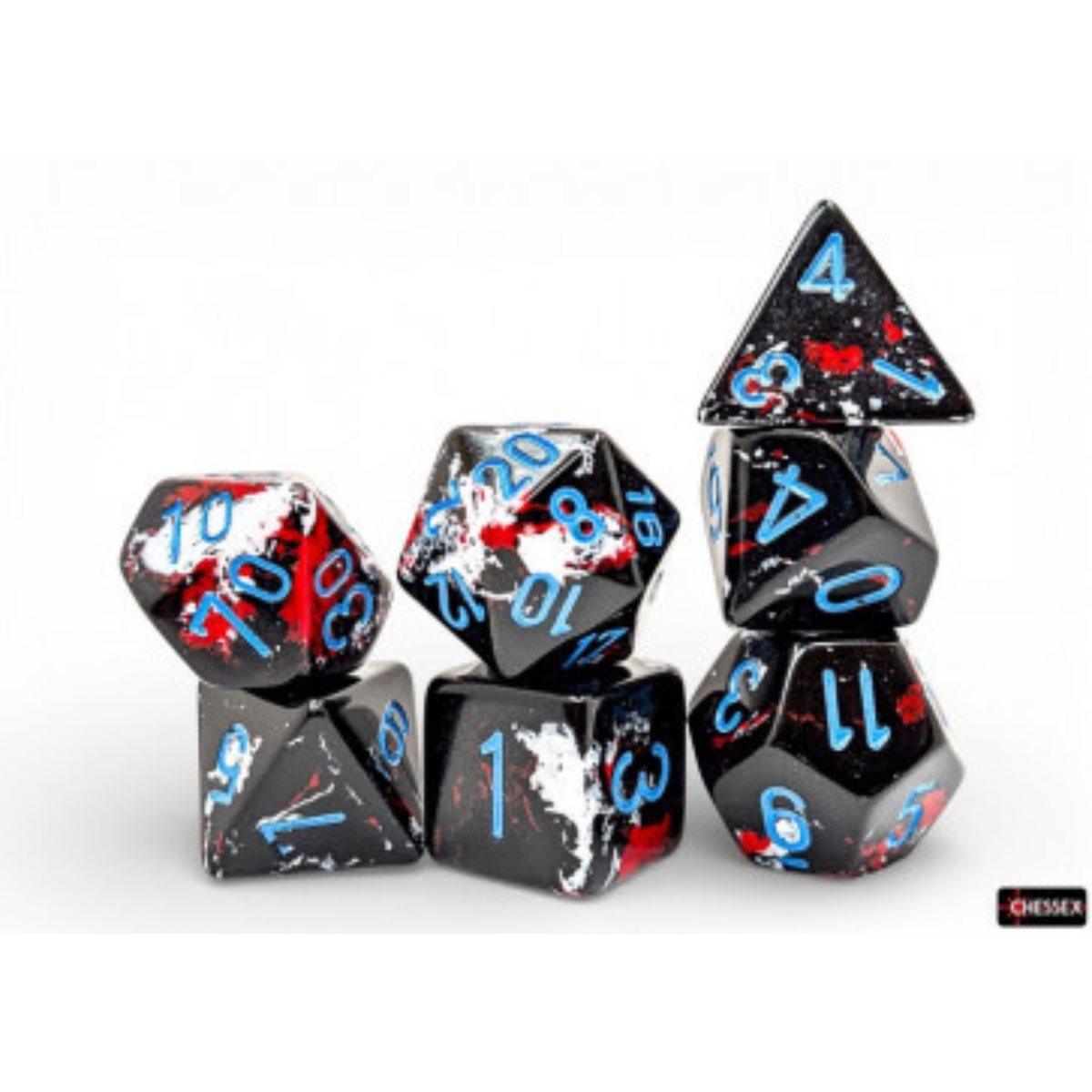 Chessex: 7 Dice Set - Brush Dark Side
