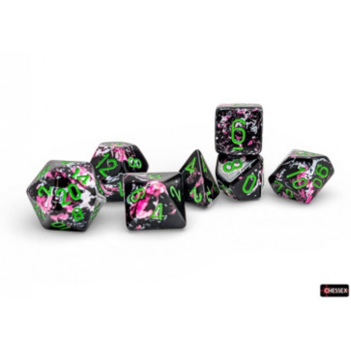 Chessex: 7 Dice Set - Brush Paintball