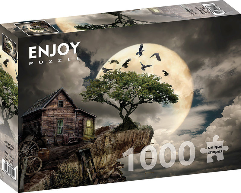 Enjoy: 1000 Piece Puzzle - A Log Cabin on a Cliff