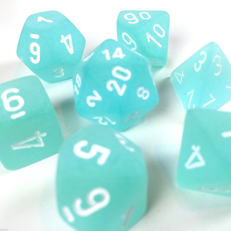 Chessex: 7 Dice Set - Frosted teal/white