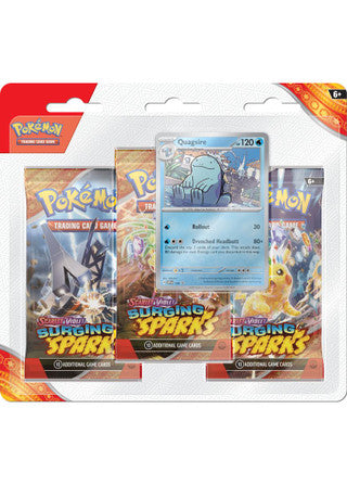 Pokemon: Scarlet and Violet SV8 - Surging Sparks - 3 Pack Blister