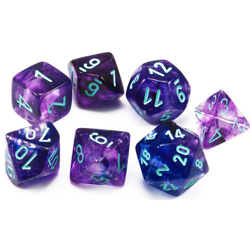 Chessex: 7 Dice Set - Nebula Nocturnal/Blue Luminary