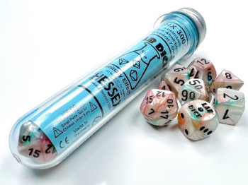 Chessex Lab Dice: 7 Dice Set - Lustrous Sea Shell/Black