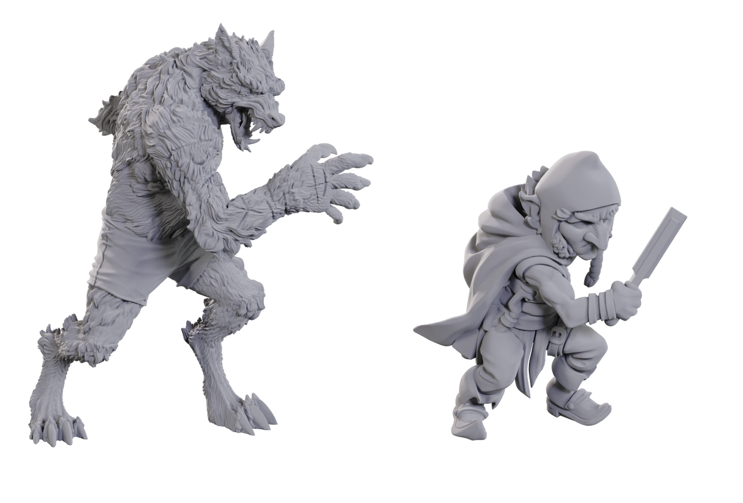 D&D Minis: CR Chetney Pock O'Pea & Werewolf