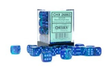 Chessex: 36D6 - Gemini Blue-Blue/Light Blue Luminary