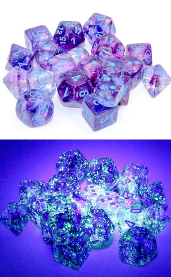 Chessex: 36D6 - Nebula Nocturnal/Blue Luminary