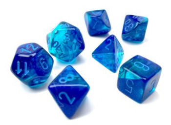 Chessex: 7 Dice Set - Gemini Blue-Blue/Light Blue Luminary