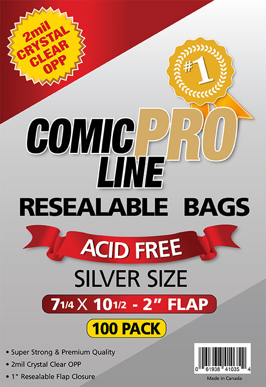 Comic Pro Line: Silver - Resealable Bags