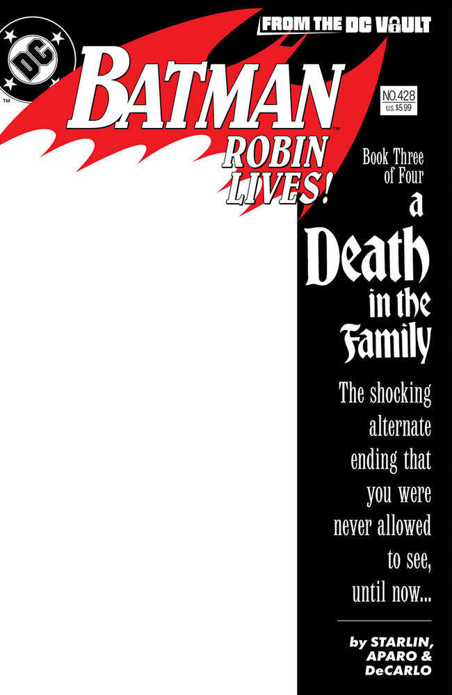 Batman #428 Robin Lives (One Shot) Cover B Blank Card Stock Variant